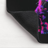 Grappige Blacklight Glitch Kunst Cute Kat Kitten V Muismat (Hoek)