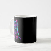 Grappige Blacklight Glitch Kunst Cute Kat Kittens Koffiemok (Voorkant links)