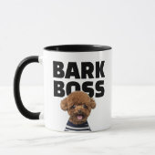 Grappige blaffende baas hond foto gepersonaliseerd mok (Links)