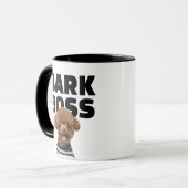 Grappige blaffende baas hond foto gepersonaliseerd mok (Voorkant links)