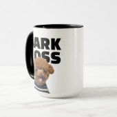 Grappige blaffende baas hond foto gepersonaliseerd mok (Voorkant links)