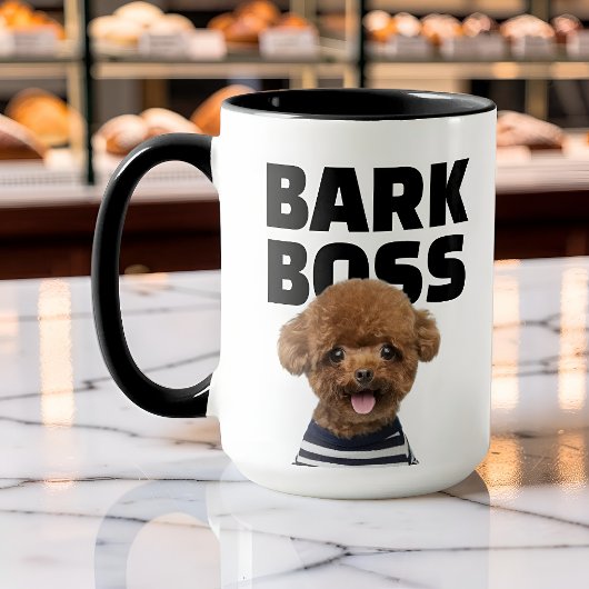 Grappige blaffende baas hond foto gepersonaliseerd mok