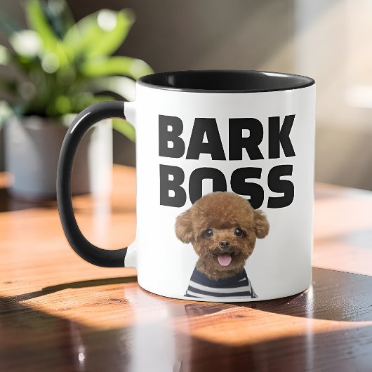 Grappige blaffende baas hond foto gepersonaliseerd mok