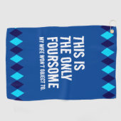 Grappige Blauwe Argyle Dit is het Enige Viertal... Golfhanddoek (Horizontaal)