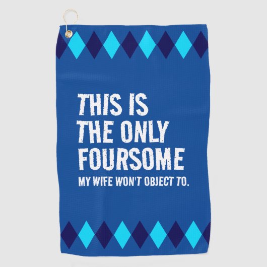 Grappige Blauwe Argyle Dit is het Enige Viertal... Golfhanddoek (Voorkant)