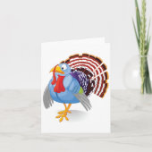 Grappige blauwe cartoonturkey met patriottische ve kaart (Voorkant)