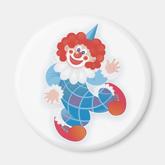 grappige blauwe clown magneet (Voorkant)