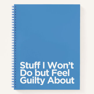 Grappige blauwe dingen die ik niet zal doen, maar  notitieboek