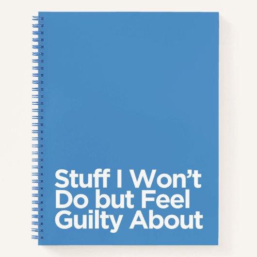Grappige blauwe dingen die ik niet zal doen, maar  notitieboek (Voorkant)