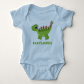 Grappige Blauwe Dinosaurus Delight Roarsome gepers Romper (Voorkant)