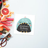 Grappige blauwe dinosaurus. Kinder dino monster ve Servet