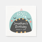 Grappige blauwe dinosaurus. Kinder dino monster ve Servet (Voorkant)