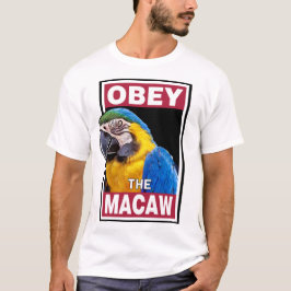 Grappige blauwe en gele ara - Vogelkunst T-shirt