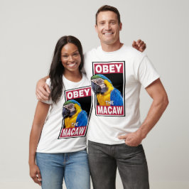 Grappige blauwe en gele ara - Vogelkunst T-shirt