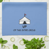 Grappige blauwe en witte circus tent quote theedoek (Gevouwen)