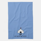 Grappige blauwe en witte circus tent quote theedoek (Verticaal)