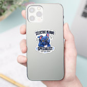 Grappige Blauwe Franse Cartoon met Selectief Gehoo Sticker (Telefoon)