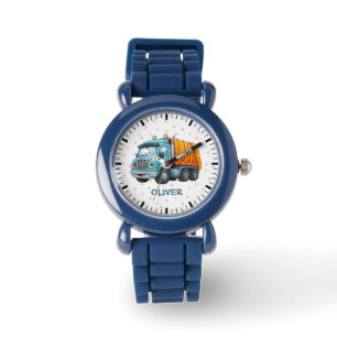 Grappige Blauwe Gele Kiptruck Horloge