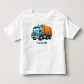 Grappige Blauwe Gele Kiptruck Kinder Shirts (Voorkant)