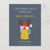 Grappige Blauwe Geweldige Tijd Voor Rein bier Kers Feestdagenkaart (Voorkant)