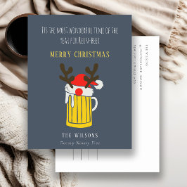 Grappige Blauwe Geweldige Tijd Voor Rein bier Kers Feestdagenkaart