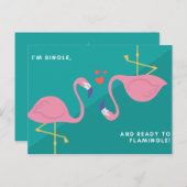 Grappige Blauwe Groene Flamingo Briefkaart (Voorkant / Achterkant)