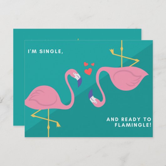 Grappige Blauwe Groene Flamingo Briefkaart (Voorkant / Achterkant)