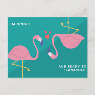Grappige Blauwe Groene Flamingo Briefkaart