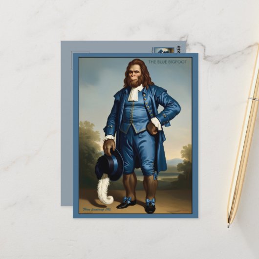 Grappige Blauwe Jongen Parodie Briefkaart (Voorkant / Achterkant in situ)