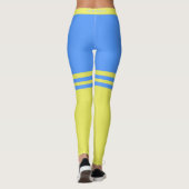 Grappige Blauwe Leggings Faux Geel Ower Knie Sokke (Achterkant)