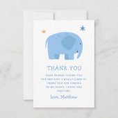 Grappige blauwe olifant. Schattig dier jongens ver Bedankkaart (Voorkant)
