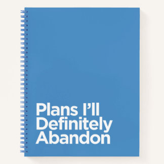 Grappige Blauwe "Plannen die ik absoluut zal opgev Notitieboek