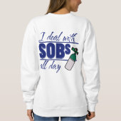 Grappige Blauwe Verpleegster 2 zijdige Typografie Trui (Achterkant)