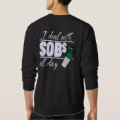 Grappige Blauwe Verpleegster 2 zijdige Typografie Trui (Achterkant)