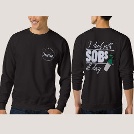 Grappige Blauwe Verpleegster 2 zijdige Typografie Trui