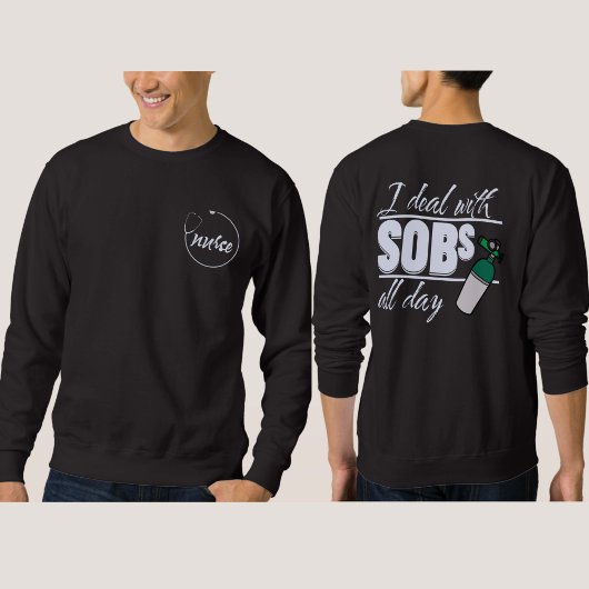 Grappige Blauwe Verpleegster 2 zijdige Typografie Trui