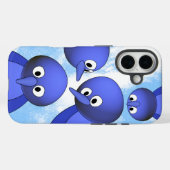 Grappige Blauwe Vogels Cartoon Case-Mate iPhone Case (Achterkant (horizontaal))