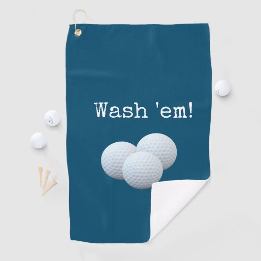 Grappige Blauwe Was Je Golfballen Golfhanddoek (Insitu)