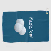 Grappige Blauwe Was Je Golfballen Golfhanddoek (Horizontaal)