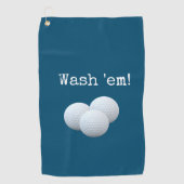 Grappige Blauwe Was Je Golfballen Golfhanddoek (Voorkant)
