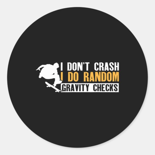 Grappige blessures van skateboardende jongens ronde sticker (Voorkant)