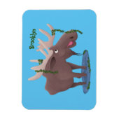 Grappige blije eland cartoonillustratie magneet (Verticaal)
