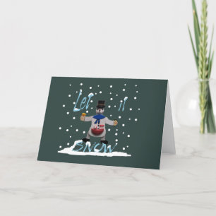 grappige blije lachende sneeuwman feestdagen kaart