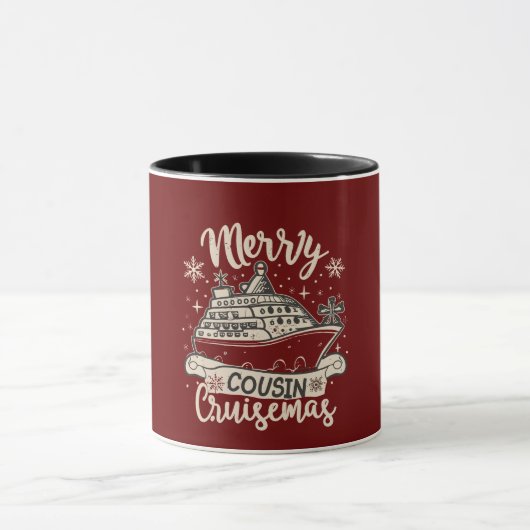 Grappige blije neef Cruisemas Kerst Boot Trip bema Mok (Midden)