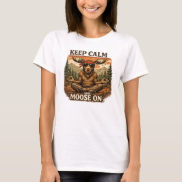 Grappige Blijf Kalme Eland Op Meditatie T-shirt