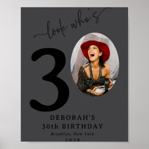 Grappige blik wie is 30 stijlvolle 30e verjaardag  poster