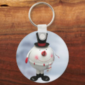 Grappige Blikken Sneeuwman Kerstsleutelhanger Sleutelhanger (Voorkant)