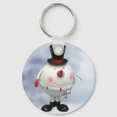 Grappige Blikken Sneeuwman Kerstsleutelhanger Sleutelhanger (Achterkant)