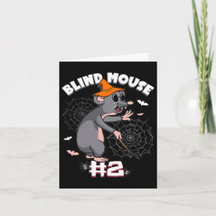 Grappige blinde muis #2 Halloween spookgroep famil Kaart