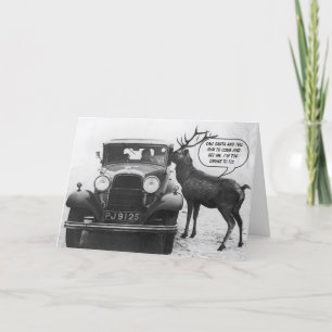 Grappige Blitzen Herfsten uit de wagen kerst Feestdagen Kaart